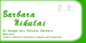 barbara mikulai business card